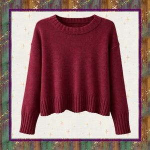 GAP Burgundy Crewneck Sweater XXL NWT Ribbed Knit Pullover Cozy Fall Winter